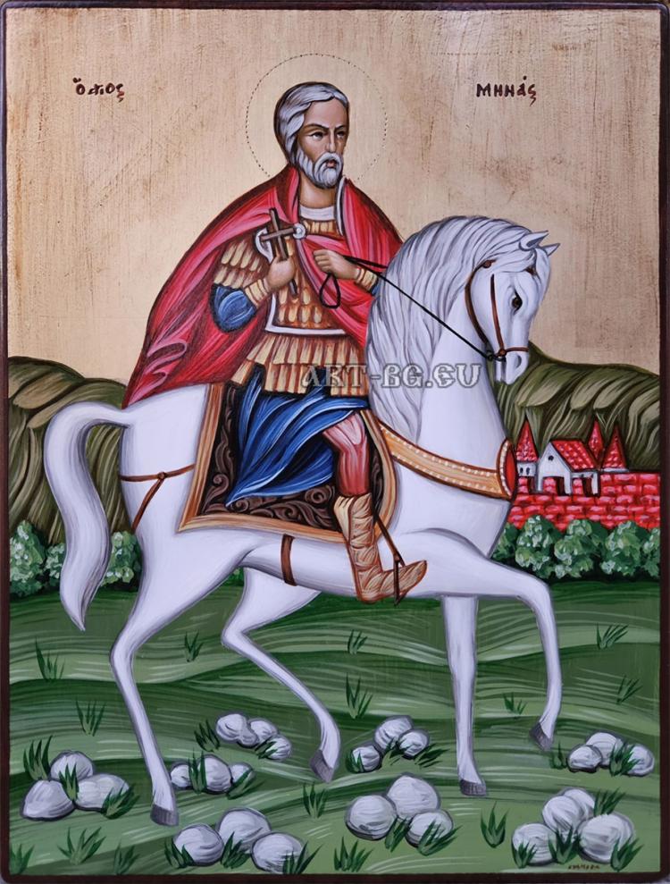 Рисувана икона на Свети Мина